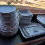 LOTE 250 - TRAVESSAS DE LOUÇA PARA SERVIR DIVERSOS TAMANHOS (LASANHA E OVAL) (NO ESTADO, NÃO SABEMOS SE FUNCIONA. LEILÃO NÃO TEM GARANTIA E NEM DEVOLUÇÃO).