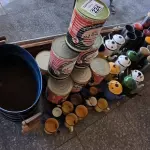LOTE 224 - DECORAÇÃO DE ÁGATA E METAL. (NO ESTADO, NÃO SABEMOS SE FUNCIONA. LEILÃO NÃO TEM GARANTIA E NEM DEVOLUÇÃO).