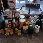 LOTE 224 - DECORAÇÃO DE ÁGATA E METAL. (NO ESTADO, NÃO SABEMOS SE FUNCIONA. LEILÃO NÃO TEM GARANTIA E NEM DEVOLUÇÃO).
