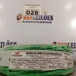 LOTE 028 - 01 CABO FLEXÍVEL DE FIO DE100M 1X2,50MM² NA COR VERDE. (NOVO) (NO ESTADO) ATENÇÃO! FAZER A VISITAÇÃO ANTES DE ARREMATAR, NÃO SABEMOS SE FUNCIONA. LEILÃO NÃO TEM GARANTIA E NEM DEVOLUÇÃO, SUJEITO A POSSÍVEIS AVARIAS VISÍVEIS/OCULTAS E/OU AUSÊNCIA DE COMPONENTES.