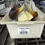 LOTE 075 - UTENSILIOS DE COZINHA DIVERSOS (COLHERES E CONCHAS INDUSTRIAIS). (NO ESTADO, NÃO SABEMOS SE FUNCIONA. LEILÃO NÃO TEM GARANTIA E NEM DEVOLUÇÃO).