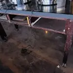 LOTE 170 - BALCÃO DE RODAS INOX E MADEIRA. (NO ESTADO, NÃO SABEMOS SE FUNCIONA. LEILÃO NÃO TEM GARANTIA E NEM DEVOLUÇÃO).
