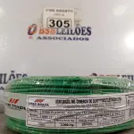 LOTE 305 - 01 CABO FLEXÍVEL DE FIO DE 100M 1X2,00MM² VERDE. (NOVO) (NO ESTADO) ATENÇÃO! FAZER A VISITAÇÃO ANTES DE ARREMATAR, NÃO SABEMOS SE FUNCIONA. LEILÃO NÃO TEM GARANTIA E NEM DEVOLUÇÃO, SUJEITO A POSSÍVEIS AVARIAS VISÍVEIS/OCULTAS E/OU AUSÊNCIA DE COMPONENTES.