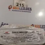 LOTE 215 - 01 CABO FLEXÍVEL DE FIO DE 100M 1X2,50MM² BRANCO. (NOVO) (NO ESTADO) ATENÇÃO! FAZER A VISITAÇÃO ANTES DE ARREMATAR, NÃO SABEMOS SE FUNCIONA. LEILÃO NÃO TEM GARANTIA E NEM DEVOLUÇÃO, SUJEITO A POSSÍVEIS AVARIAS VISÍVEIS/OCULTAS E/OU AUSÊNCIA DE COMPONENTES.