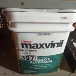 LOTE 397 - 01 BALDE DE TINTA ACRÍLICA MAXIVINIL ACRÍLICO FOSCA 18L. (NO ESTADO) ATENÇÃO! FAZER A VISITAÇÃO ANTES DE ARREMATAR, NÃO SABEMOS SE FUNCIONA. LEILÃO NÃO TEM GARANTIA E NEM DEVOLUÇÃO, SUJEITO A POSSÍVEIS AVARIAS VISÍVEIS/OCULTAS E/OU AUSÊNCIA DE COMPONENTES.