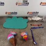 LOTE 354 - 01 LOTE COM COLEIRAS AJUSTÁVEIS E BRINQUEDOS PARA CÃES E GATOS E 01 TAPETE. (NOVO) (NO ESTADO) ATENÇÃO! FAZER A VISITAÇÃO ANTES DE ARREMATAR, NÃO SABEMOS SE FUNCIONA. LEILÃO NÃO TEM GARANTIA E NEM DEVOLUÇÃO, SUJEITO A POSSÍVEIS AVARIAS VISÍVEIS/OCULTAS E/OU AUSÊNCIA DE COMPONENTES.