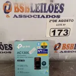 LOTE 173 - 01 TPLINK AC1300. (NOVO) (NO ESTADO) ATENÇÃO! FAZER A VISITAÇÃO ANTES DE ARREMATAR, NÃO SABEMOS SE FUNCIONA. LEILÃO NÃO TEM GARANTIA E NEM DEVOLUÇÃO, SUJEITO A POSSÍVEIS AVARIAS VISÍVEIS/OCULTAS E/OU AUSÊNCIA DE COMPONENTES.