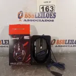 LOTE 163 - 01 MOUSE GAMER. (NOVO) (NO ESTADO) ATENÇÃO! FAZER A VISITAÇÃO ANTES DE ARREMATAR, NÃO SABEMOS SE FUNCIONA. LEILÃO NÃO TEM GARANTIA E NEM DEVOLUÇÃO, SUJEITO A POSSÍVEIS AVARIAS VISÍVEIS/OCULTAS E/OU AUSÊNCIA DE COMPONENTES.