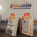 LOTE 089 - 02 CARREGADORES MAGNÉTICO SEM FIO PORTÁTIL 5000. (NOVO) (NO ESTADO) ATENÇÃO! FAZER A VISITAÇÃO ANTES DE ARREMATAR, NÃO SABEMOS SE FUNCIONA. LEILÃO NÃO TEM GARANTIA E NEM DEVOLUÇÃO, SUJEITO A POSSÍVEIS AVARIAS VISÍVEIS/OCULTAS E/OU AUSÊNCIA DE COMPONENTES.