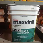 LOTE 397 - 01 BALDE DE TINTA ACRÍLICA MAXIVINIL ACRÍLICO FOSCA 18L. (NO ESTADO) ATENÇÃO! FAZER A VISITAÇÃO ANTES DE ARREMATAR, NÃO SABEMOS SE FUNCIONA. LEILÃO NÃO TEM GARANTIA E NEM DEVOLUÇÃO, SUJEITO A POSSÍVEIS AVARIAS VISÍVEIS/OCULTAS E/OU AUSÊNCIA DE COMPONENTES.