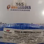 LOTE 165 - 01 CABO FLEXÍVEL DE FIO DE100M 1X2,50MM² NA COR AZUL. (NOVO) (NO ESTADO) ATENÇÃO! FAZER A VISITAÇÃO ANTES DE ARREMATAR, NÃO SABEMOS SE FUNCIONA. LEILÃO NÃO TEM GARANTIA E NEM DEVOLUÇÃO, SUJEITO A POSSÍVEIS AVARIAS VISÍVEIS/OCULTAS E/OU AUSÊNCIA DE COMPONENTES.