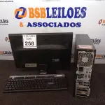 LOTE 258 - 01 CPU HP, 01 MONITOR E 01 TECLADO.  (NO ESTADO) ATENÇÃO! FAZER A VISITAÇÃO ANTES DE ARREMATAR, NÃO SABEMOS SE FUNCIONA. LEILÃO NÃO TEM GARANTIA E NEM DEVOLUÇÃO, SUJEITO A POSSÍVEIS AVARIAS VISÍVEIS/OCULTAS E/OU AUSÊNCIA DE COMPONENTES.