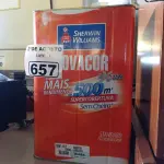LOTE 657 - 01 LATA DE TINTA SHERWIN WILLIAMS NOVACOR SEM CHEIRO INTERIORES/EXTERIORES SEMIBRILHO 18L NA COR MARFIM. (NO ESTADO) ATENÇÃO! FAZER A VISITAÇÃO ANTES DE ARREMATAR, NÃO SABEMOS SE FUNCIONA. LEILÃO NÃO TEM GARANTIA E NEM DEVOLUÇÃO, SUJEITO A POSSÍVEIS AVARIAS VISÍVEIS/OCULTAS E/OU AUSÊNCIA DE COMPONENTES.