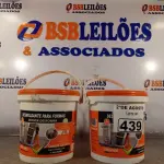 LOTE 439 - 02 BALDES DE DESMOLDANTE PARA FORMAS. 3,6L. (NO ESTADO) ATENÇÃO! FAZER A VISITAÇÃO ANTES DE ARREMATAR, NÃO SABEMOS SE FUNCIONA. LEILÃO NÃO TEM GARANTIA E NEM DEVOLUÇÃO, SUJEITO A POSSÍVEIS AVARIAS VISÍVEIS/OCULTAS E/OU AUSÊNCIA DE COMPONENTES).