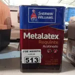LOTE 513 - 01 LATA DE TINTA (BASE) SHERWIN WILLIAMS METALATEX SEM CHEIRO INTERIOR/EXTERIOR ACETINADO 16L.  ESTADO) ATENÇÃO! FAZER A VISITAÇÃO ANTES DE ARREMATAR, NÃO SABEMOS SE FUNCIONA. LEILÃO NÃO TEM GARANTIA E NEM DEVOLUÇÃO, SUJEITO A POSSÍVEIS AVARIAS VISÍVEIS/OCULTAS E/OU AUSÊNCIA DE COMPONENTES.