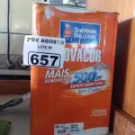 LOTE 657 - 01 LATA DE TINTA SHERWIN WILLIAMS NOVACOR SEM CHEIRO INTERIORES/EXTERIORES SEMIBRILHO 18L NA COR MARFIM. (NO ESTADO) ATENÇÃO! FAZER A VISITAÇÃO ANTES DE ARREMATAR, NÃO SABEMOS SE FUNCIONA. LEILÃO NÃO TEM GARANTIA E NEM DEVOLUÇÃO, SUJEITO A POSSÍVEIS AVARIAS VISÍVEIS/OCULTAS E/OU AUSÊNCIA DE COMPONENTES.