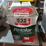 LOTE 532 - 01 LATA DE TINTA IQUINE PINTALAR FOSCO AVELUDADO   INTERIORES 18L NA COR PALHA. (NO ESTADO) ATENÇÃO! FAZER A VISITAÇÃO ANTES DE ARREMATAR, NÃO SABEMOS SE FUNCIONA. LEILÃO NÃO TEM GARANTIA E NEM DEVOLUÇÃO, SUJEITO A POSSÍVEIS AVARIAS VISÍVEIS/OCULTAS E/OU AUSÊNCIA DE COMPONENTES.