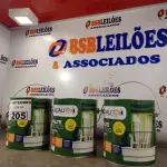 LOTE 205 - 03 GALÕES DE ESMALTE SINTÉTICO QUALITEX 3,6L SENDO 02 NA COR VERDE FOLHA E 01 VERMELHO. (NO ESTADO) ATENÇÃO! FAZER A VISITAÇÃO ANTES DE ARREMATAR, NÃO SABEMOS SE FUNCIONA. LEILÃO NÃO TEM GARANTIA E NEM DEVOLUÇÃO, SUJEITO A POSSÍVEIS AVARIAS VISÍVEIS/OCULTAS E/OU AUSÊNCIA DE COMPONENTES.