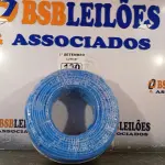 LOTE 130 - 01 ROLO DE CABO FLEXÍVEL 100M 10MM NA COR AZUL. (NO ESTADO) ATENÇÃO! FAZER A VISITAÇÃO ANTES DE ARREMATAR, NÃO SABEMOS SE FUNCIONA. LEILÃO NÃO TEM GARANTIA E NEM DEVOLUÇÃO, SUJEITO A POSSÍVEIS AVARIAS VISÍVEIS/OCULTAS E/OU AUSÊNCIA DE COMPONENTES.