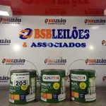 LOTE 205 - 03 GALÕES DE ESMALTE SINTÉTICO QUALITEX 3,6L SENDO 02 NA COR VERDE FOLHA E 01 VERMELHO. (NO ESTADO) ATENÇÃO! FAZER A VISITAÇÃO ANTES DE ARREMATAR, NÃO SABEMOS SE FUNCIONA. LEILÃO NÃO TEM GARANTIA E NEM DEVOLUÇÃO, SUJEITO A POSSÍVEIS AVARIAS VISÍVEIS/OCULTAS E/OU AUSÊNCIA DE COMPONENTES.