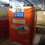 LOTE 339 - 01 LATA DE TINTA SHERWIN WILLIAMS NOVACOR SEM CHEIRO SEMIBRILHO INTERIORES/EXTERIORES 18L NA COR MARFIM. (NO ESTADO) ATENÇÃO! FAZER A VISITAÇÃO ANTES DE ARREMATAR, NÃO SABEMOS SE FUNCIONA. LEILÃO NÃO TEM GARANTIA E NEM DEVOLUÇÃO, SUJEITO A POSSÍVEIS AVARIAS VISÍVEIS/OCULTAS E/OU AUSÊNCIA DE COMPONENTES.