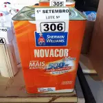 LOTE 306 - 01 LATA DE TINTA SHERWIN WILLIAMS NOVACOR SEM CHEIRO SEMIBRILHO INTERIORES/EXTERIORES 18L NA COR PALHA. (NO ESTADO) ATENÇÃO! FAZER A VISITAÇÃO ANTES DE ARREMATAR, NÃO SABEMOS SE FUNCIONA. LEILÃO NÃO TEM GARANTIA E NEM DEVOLUÇÃO, SUJEITO A POSSÍVEIS AVARIAS VISÍVEIS/OCULTAS E/OU AUSÊNCIA DE COMPONENTES.