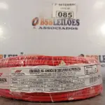 LOTE 085 - 01 ROLO DE CABO FLEXÍVEL 100M 1X4MM NA COR VERMELHA(NOVO). (NO ESTADO) ATENÇÃO! FAZER A VISITAÇÃO ANTES DE ARREMATAR, NÃO SABEMOS SE FUNCIONA. LEILÃO NÃO TEM GARANTIA E NEM DEVOLUÇÃO, SUJEITO A POSSÍVEIS AVARIAS VISÍVEIS/OCULTAS E/OU AUSÊNCIA DE COMPONENTES.