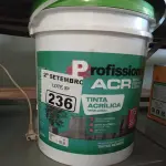 LOTE 236 - 01 BALDE DE TINTA ACRÍLICA 18L NA COR CONCRETO FOSCO. (NO ESTADO) ATENÇÃO! FAZER A VISITAÇÃO ANTES DE ARREMATAR, NÃO SABEMOS SE FUNCIONA. LEILÃO NÃO TEM GARANTIA E NEM DEVOLUÇÃO, SUJEITO A POSSÍVEIS AVARIAS VISÍVEIS/OCULTAS E/OU AUSÊNCIA DE COMPONENTES.
