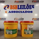 LOTE 600 - 02 BALDES DE SIKACRYL-203, SELANTE ACRÍLICO FLEXÍVEL 5KG. (NO ESTADO) ATENÇÃO! FAZER A VISITAÇÃO ANTES DE ARREMATAR, NÃO SABEMOS SE FUNCIONA. LEILÃO NÃO TEM GARANTIA E NEM DEVOLUÇÃO, SUJEITO A POSSÍVEIS AVARIAS VISÍVEIS/OCULTAS E/OU AUSÊNCIA DE COMPONENTES.
