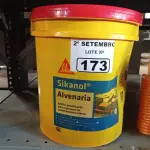 LOTE 173 - 01 BALDE DE SIKANOL ALVENARIA, ADITIVO PLASTIFICANTE PARA ARGAMASSA DE ASSENTAMENTO E REBOCO 18L. (NO ESTADO) ATENÇÃO! FAZER A VISITAÇÃO ANTES DE ARREMATAR, NÃO SABEMOS SE FUNCIONA. LEILÃO NÃO TEM GARANTIA E NEM DEVOLUÇÃO, SUJEITO A POSSÍVEIS AVARIAS VISÍVEIS/OCULTAS E/OU AUSÊNCIA DE COMPONENTES.