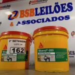 LOTE 162 - 02 BALDES DE SIKACRYL-203, SELANTE ACRÍLICO FLEXÍVEL 5KG. (NO ESTADO) ATENÇÃO! FAZER A VISITAÇÃO ANTES DE ARREMATAR, NÃO SABEMOS SE FUNCIONA. LEILÃO NÃO TEM GARANTIA E NEM DEVOLUÇÃO, SUJEITO A POSSÍVEIS AVARIAS VISÍVEIS/OCULTAS E/OU AUSÊNCIA DE COMPONENTES.