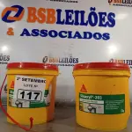 LOTE 117 - 02 BALDES DE SIKACRYL-203, SELANTE ACRÍLICO FLEXÍVEL 5KG. (NO ESTADO) ATENÇÃO! FAZER A VISITAÇÃO ANTES DE ARREMATAR, NÃO SABEMOS SE FUNCIONA. LEILÃO NÃO TEM GARANTIA E NEM DEVOLUÇÃO, SUJEITO A POSSÍVEIS AVARIAS VISÍVEIS/OCULTAS E/OU AUSÊNCIA DE COMPONENTES.