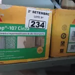 LOTE 234 - 02 CAIXAS DE SIKA TOP-107 CINZA, ARGAMASSA POLIMÉRICA IMPERMEABILIZANTE DE ALTO DESEMPENHO. (NO ESTADO) ATENÇÃO! FAZER A VISITAÇÃO ANTES DE ARREMATAR, NÃO SABEMOS SE FUNCIONA. LEILÃO NÃO TEM GARANTIA E NEM DEVOLUÇÃO, SUJEITO A POSSÍVEIS AVARIAS VISÍVEIS/OCULTAS E/OU AUSÊNCIA DE COMPONENTES.