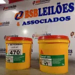 LOTE 470 - 02 BALDES DE SIKACRYL-203, SELANTE ACRÍLICO FLEXÍVEL 5KG. (NO ESTADO) ATENÇÃO! FAZER A VISITAÇÃO ANTES DE ARREMATAR, NÃO SABEMOS SE FUNCIONA. LEILÃO NÃO TEM GARANTIA E NEM DEVOLUÇÃO, SUJEITO A POSSÍVEIS AVARIAS VISÍVEIS/OCULTAS E/OU AUSÊNCIA DE COMPONENTES.