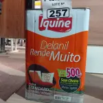 LOTE 257 - 01 LATA DE TINTA IQUINE DELANIL RENDE MUITO ACRÍLICO STANDARD INTERIORES/EXTERIORES NA COR VERDE LIMÃO 18L. (NO ESTADO) ATENÇÃO! FAZER A VISITAÇÃO ANTES DE ARREMATAR, NÃO SABEMOS SE FUNCIONA. LEILÃO NÃO TEM GARANTIA E NEM DEVOLUÇÃO, SUJEITO A POSSÍVEIS AVARIAS VISÍVEIS/OCULTAS E/OU AUSÊNCIA DE COMPONENTES.