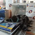 LOTE 407 - 01 LUMINÁRIA DE PÁTIO, 02 CINTOS DE SEGURANÇA, 01 FURADEIRA 110V E VÁRIAS HASTES PARA CERCA ELÉTRICA. (NO ESTADO) ATENÇÃO! FAZER A VISITAÇÃO ANTES DE ARREMATAR, NÃO SABEMOS SE FUNCIONA. LEILÃO NÃO TEM GARANTIA E NEM DEVOLUÇÃO, SUJEITO A POSSÍVEIS AVARIAS VISÍVEIS/OCULTAS E/OU AUSÊNCIA DE COMPONENTES.