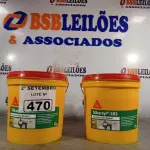 LOTE 470 - 02 BALDES DE SIKACRYL-203, SELANTE ACRÍLICO FLEXÍVEL 5KG. (NO ESTADO) ATENÇÃO! FAZER A VISITAÇÃO ANTES DE ARREMATAR, NÃO SABEMOS SE FUNCIONA. LEILÃO NÃO TEM GARANTIA E NEM DEVOLUÇÃO, SUJEITO A POSSÍVEIS AVARIAS VISÍVEIS/OCULTAS E/OU AUSÊNCIA DE COMPONENTES.