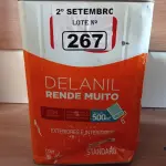 LOTE 267 - 01 LATA DE TINTA IQUINE DELANIL RENDE MUITO ACRÍLICO STANDARD INTERIORES/EXTERIORES NA COR VERDE LIMÃO 18L. (NO ESTADO) ATENÇÃO! FAZER A VISITAÇÃO ANTES DE ARREMATAR, NÃO SABEMOS SE FUNCIONA. LEILÃO NÃO TEM GARANTIA E NEM DEVOLUÇÃO, SUJEITO A POSSÍVEIS AVARIAS VISÍVEIS/OCULTAS E/OU AUSÊNCIA DE COMPONENTES.