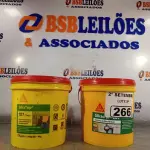 LOTE 266 - 02 BALDES DE SIKACRYL-203, SELANTE ACRÍLICO FLEXÍVEL 5KG. (NO ESTADO) ATENÇÃO! FAZER A VISITAÇÃO ANTES DE ARREMATAR, NÃO SABEMOS SE FUNCIONA. LEILÃO NÃO TEM GARANTIA E NEM DEVOLUÇÃO, SUJEITO A POSSÍVEIS AVARIAS VISÍVEIS/OCULTAS E/OU AUSÊNCIA DE COMPONENTES.