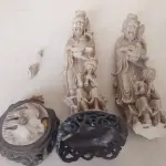 LOTE 037 - ESCULTURA CHINESAS PRA RESTAURAR (NO ESTADO)