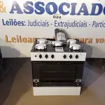 LOTE 024 - 01 - FOGÃO ZEUS GLASS 5 BOCAS BRANCO - REALCE (NO ESTADO, NÃO SABEMOS SE FUNCIONA. LEILÃO NÃO TEM GARANTIA E NEM DEVOLUÇÃO, SUJEITO A POSSÍVEIS AVARIAS VISÍVEIS/OCULTAS E/OU AUSÊNCIA DE COMPONENTES)