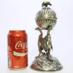 LOTE 015 - CENTRO DE MESA BOLIVIANO EM METAL, 22 CM DE ALTURA (NO ESTADO)