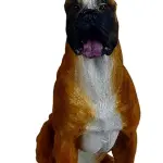 LOTE 159 - ESCULTURA CÃO BOXER, EM RESINA ITALIANA 30/19/12,7 CM (NO ESTADO)