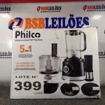 LOTE 399 - 01 - MULTIPROCESSADOR PHILCO 5 EM 1 TURBO 900W (NO ESTADO, NÃO SABEMOS SE FUNCIONA. LEILÃO NÃO TEM GARANTIA E NEM DEVOLUÇÃO, SUJEITO A POSSÍVEIS AVARIAS VISÍVEIS/OCULTAS E/OU AUSÊNCIA DE COMPONENTES)