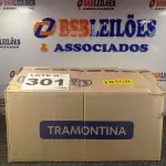 LOTE 301 - 01 - JOGO DE PANELA TRAMONTINA 15 PEÇAS (NO ESTADO, NÃO SABEMOS SE FUNCIONA. LEILÃO NÃO TEM GARANTIA E NEM DEVOLUÇÃO, SUJEITO A POSSÍVEIS AVARIAS VISÍVEIS/OCULTAS E/OU AUSÊNCIA DE COMPONENTES)