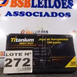 LOTE 272 - 01 - JOGO DE FERRAMENTAS COM 128 PEÇAS TITANIUM (NO ESTADO, NÃO SABEMOS SE FUNCIONA. LEILÃO NÃO TEM GARANTIA E NEM DEVOLUÇÃO, SUJEITO A POSSÍVEIS AVARIAS VISÍVEIS/OCULTAS E/OU AUSÊNCIA DE COMPONENTES)