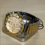 LOTE 048 - 01 RELÓGIO FULL METALLIZED BRANCO E DOURADO(NO ESTADO)