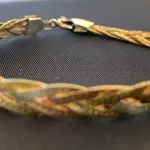 LOTE 305 - PULSEIRA PRATA 925,  COM BANHO DE OURO ROSÉ E AMARELO, MEDINDO 19 CM, (NO ESTADO)