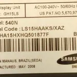 LOTE 351 - MONITOR SAMSUNG LUGANDO PERFEITAMENTE (NO ESTADO)