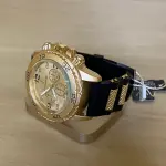 LOTE 037 - 01 RELÓGIO DOURADO COM PRETO(NO ESTADO)